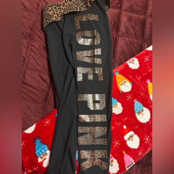 VS Pink Foldover Leggings Leopard - Picture 4 of 4